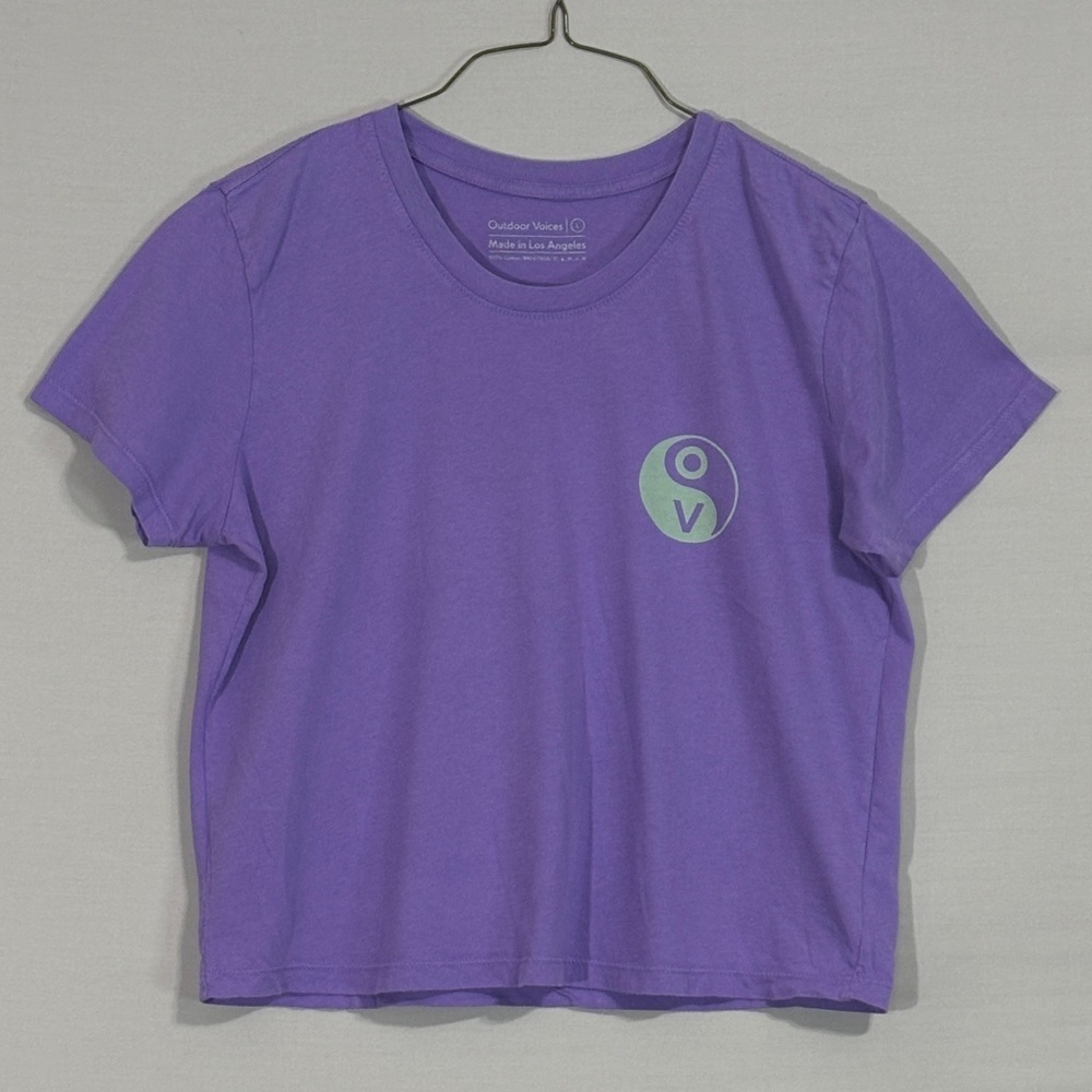 Outdoor Voices Purple Graphic Tee “Move Your Body” Made in USA Size L